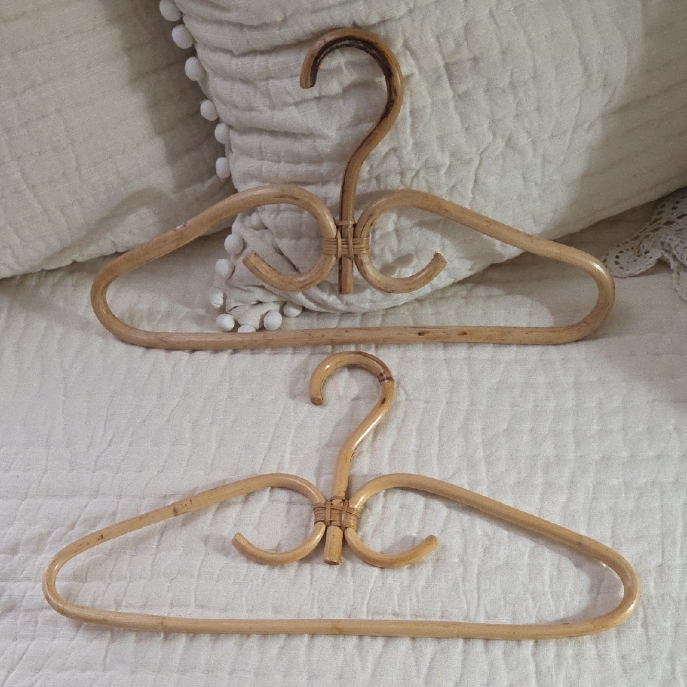 Rattan Clothes Hanger Set Of Two